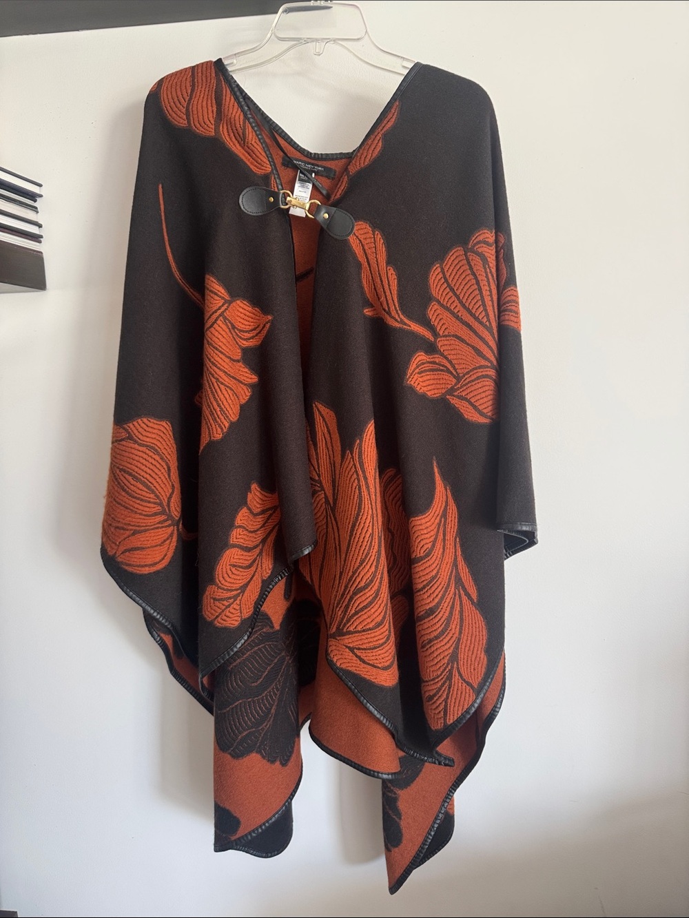 Marc New York Fall Wrap with faux leather trim